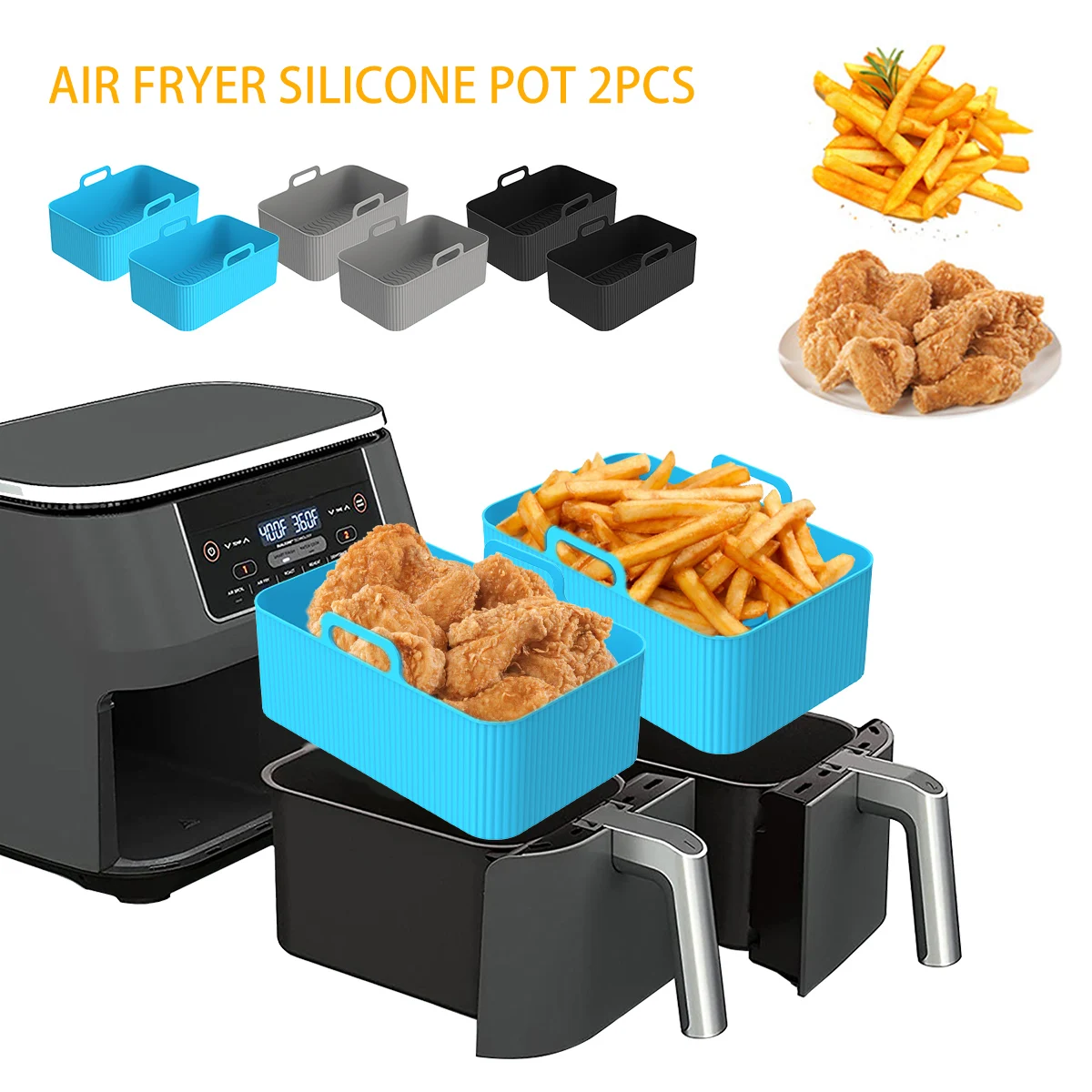 Kitchen Oven Baking Pans - 2 adet Hava Fritöz Silikon Astar