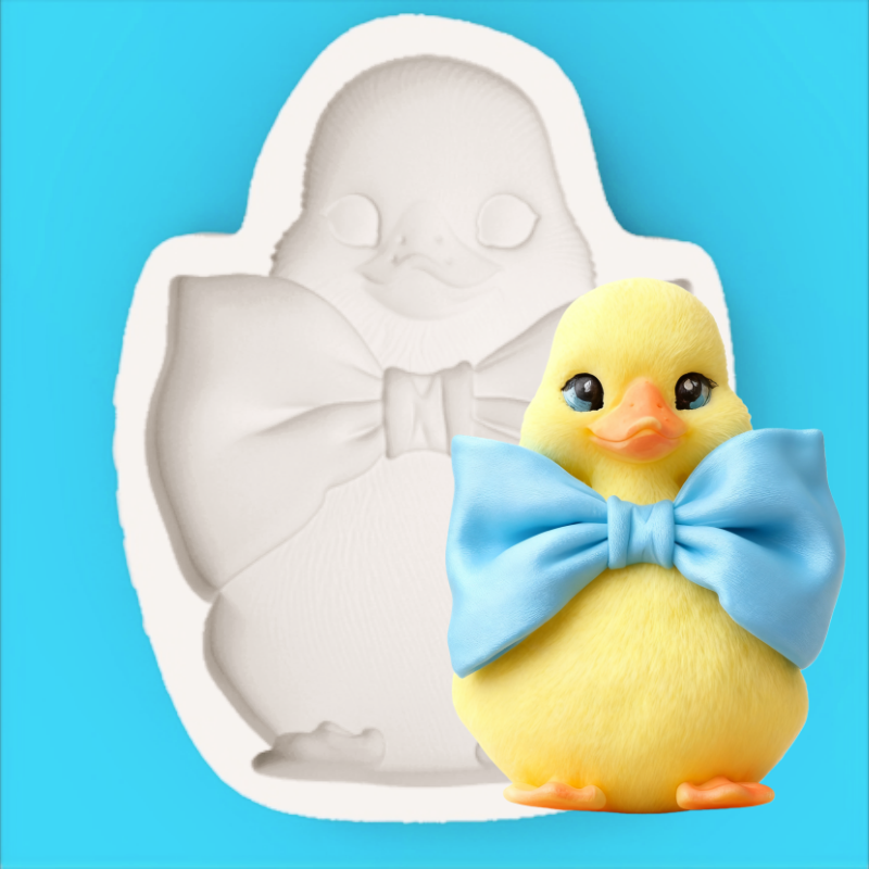 Silicone Cake Mold - Papyonlu Ördek Yavrusu Kalıbı, Sevimli Ördek