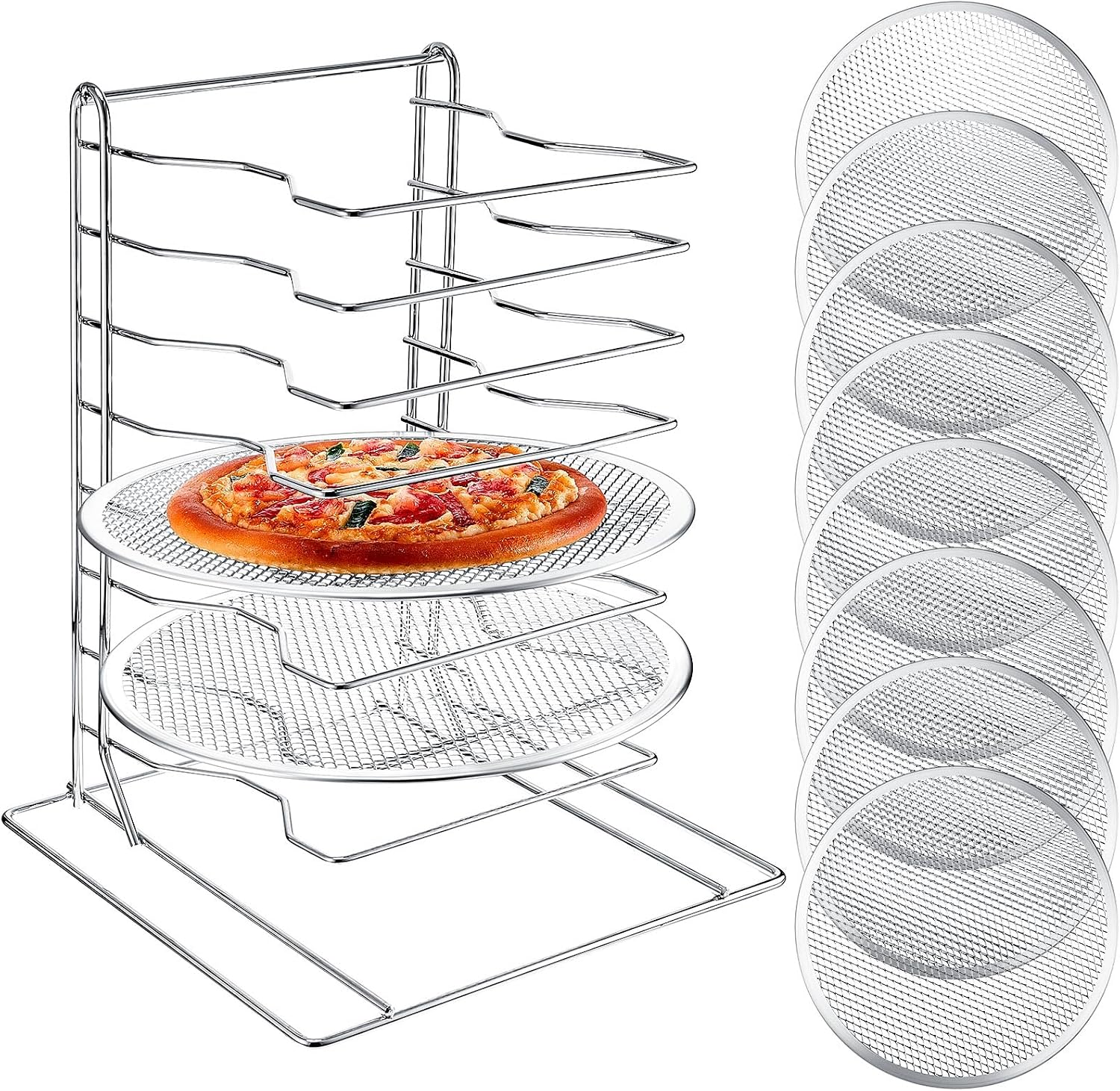 Kitchen Baking Rack - 8 Katmanlı Pizza Rafı, Delikli 8
