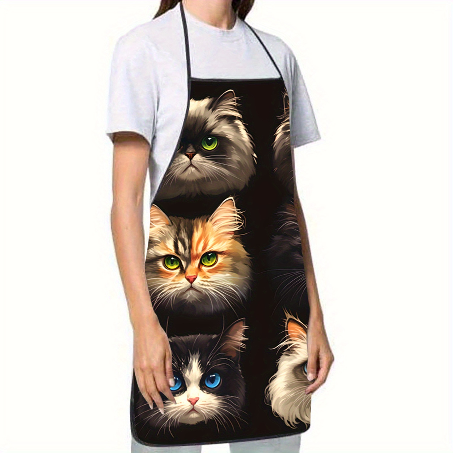 Kedi Yüzü Portre Önlüğü Siyah  - Kitchen Baking Background incelemesi ve fiyatı