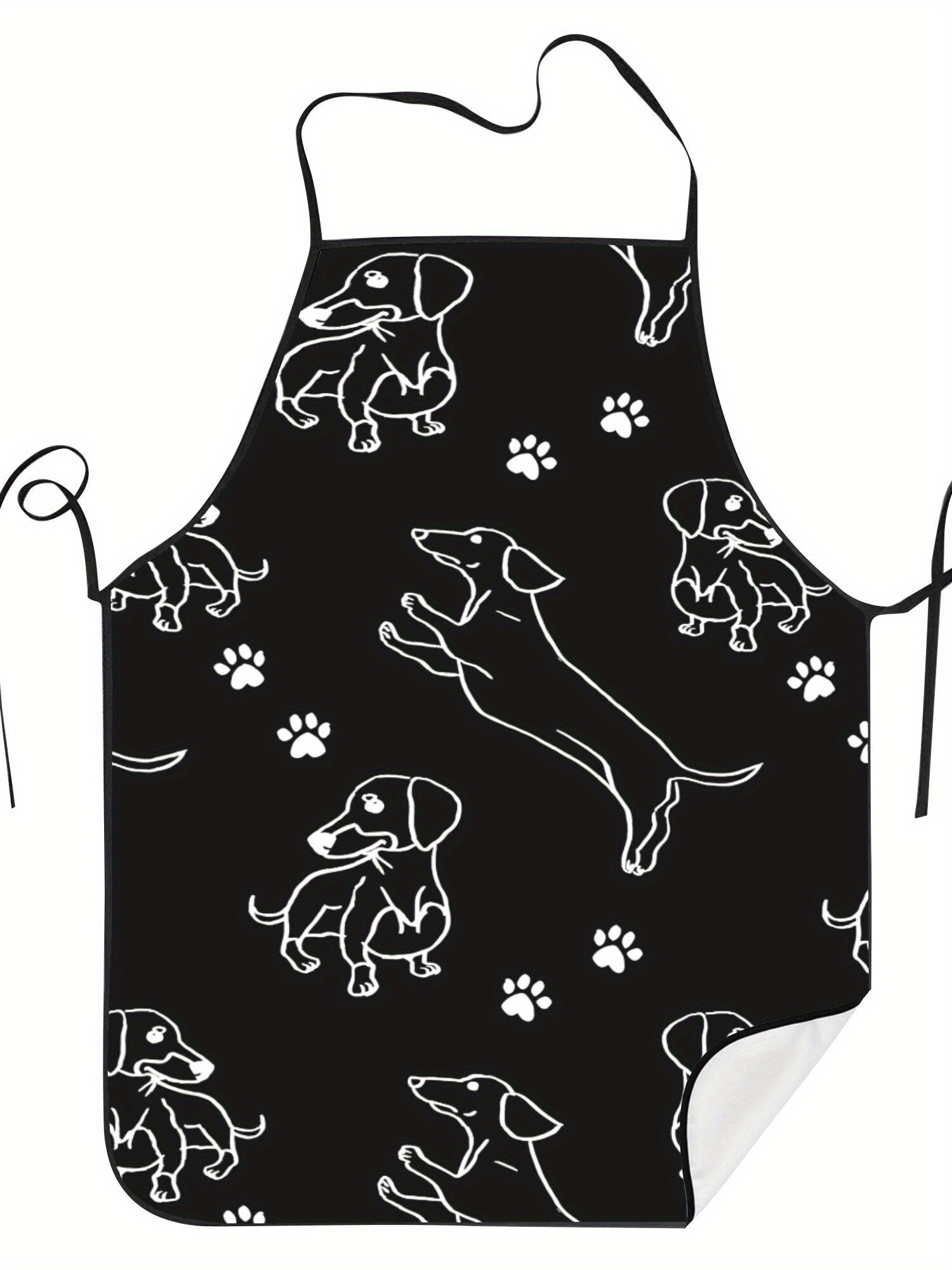 Dachshund Paw Print Önlük Siya - Kitchen Baking Background incelemesi ve fiyatı