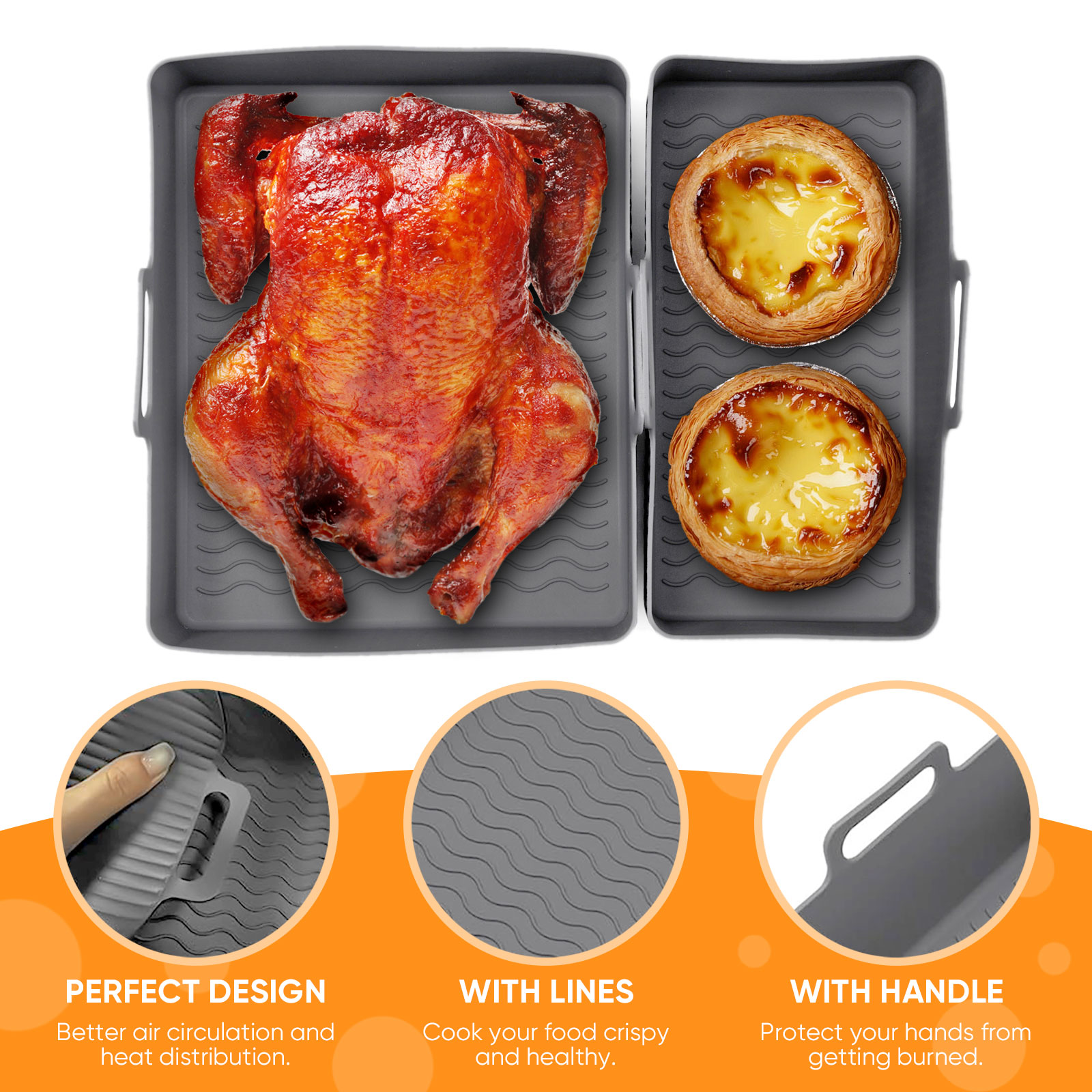 2 adet Set Silikon Hava Fritöz - Kitchen Oven Baking Pans incelemesi ve fiyatı